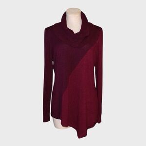 United‎ States Sweaters Colorblock Cowl Neck Asymmetrical Sweater